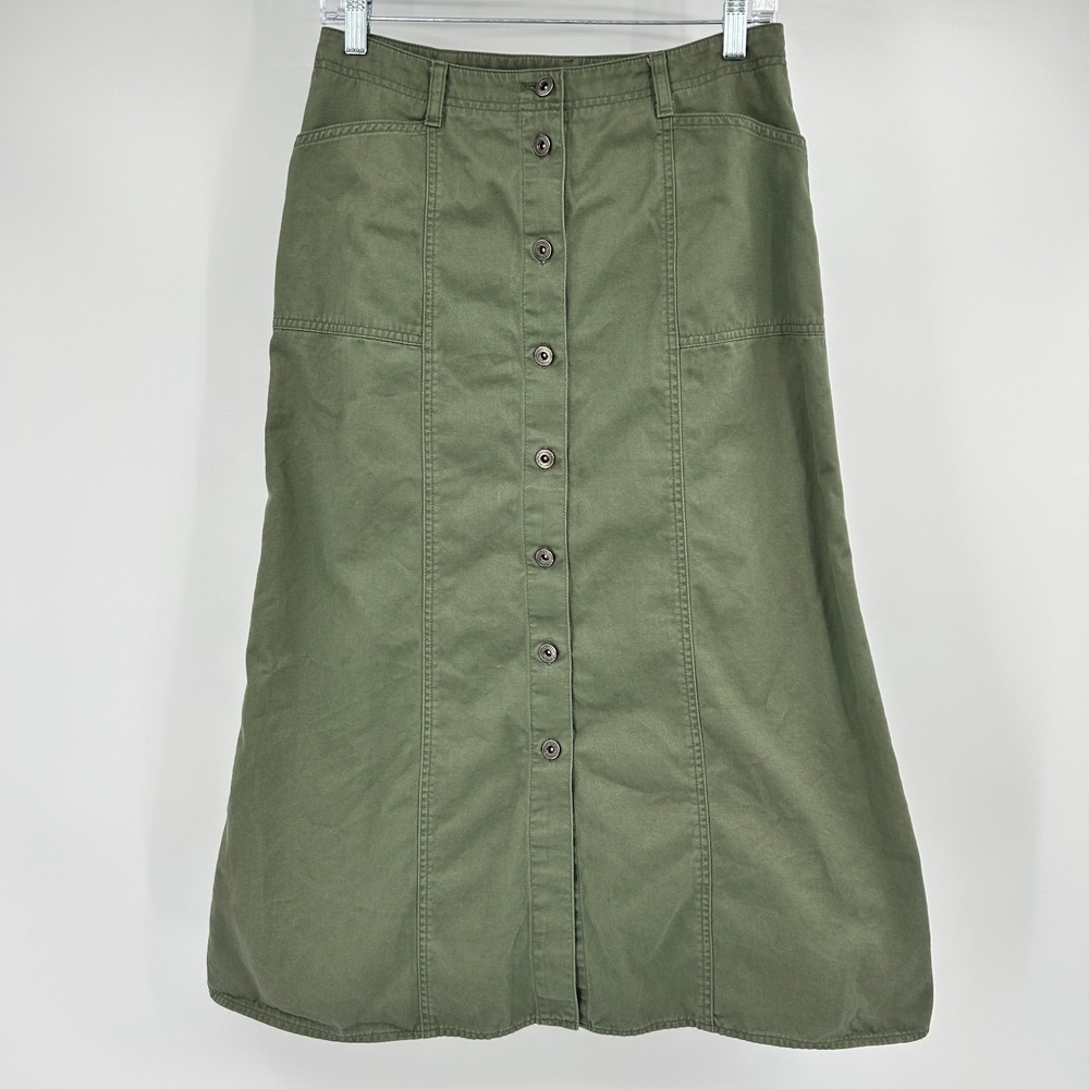 Vintage Lauren Ralph Lauren Button Front Midi Skirt 6 Petite Cottage Country